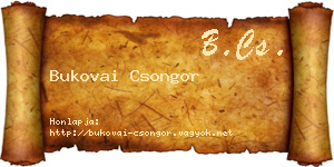 Bukovai Csongor névjegykártya